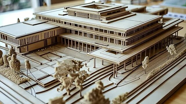 Architekturmodell mit nachhaltiger Bauweise und Holzkonstruktion