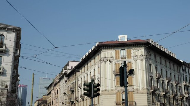Milan, Italy - February 2025 - Visiting the exterior of the historic buildings of the Lombard capital