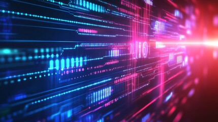 Digital Security Background with Bright Light Effects