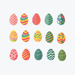 Colorful Easter Egg Collection – Decorative Patterned Eggs for Holiday Designs and Digital Art