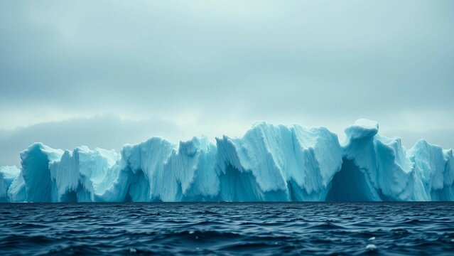 Realistics icebergs serene magnificence and ecological significance are represented by its sharp icy