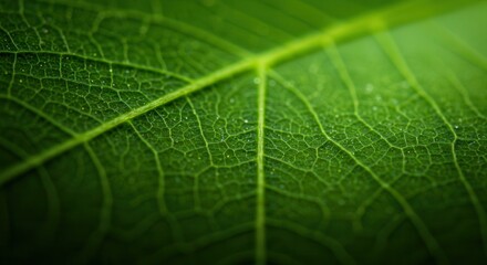 Examining Green Leaf Vein Structure Up Close for Botanical Study