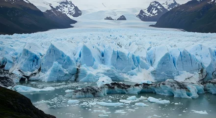 Rolgordijnen zonder boren A fascinating view and transformation of glaciers, showcasing the remarkable impact of ice on these distinct landscapes, glaciers view, generated with ai © HC Designer