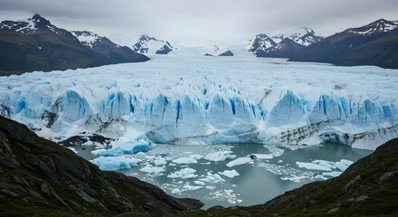 A fascinating view and transformation of glaciers, showcasing the remarkable impact of ice on these distinct landscapes, glaciers view, generated with ai