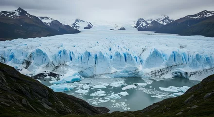 Fleecedeken met foto A fascinating view and transformation of glaciers, showcasing the remarkable impact of ice on these distinct landscapes, glaciers view, generated with ai © HC Designer