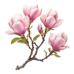 Fototapeta premium Magnolia Isolated on Transparent Background, PNG
