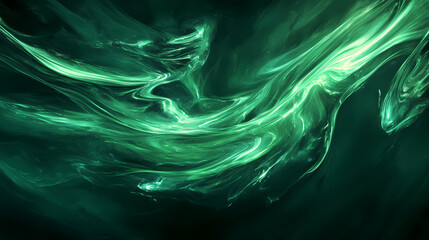 Abstract green light streaks in motion. Luminous - Cave. Illustration