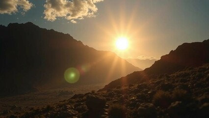 Fototapeta premium Realistics Behold a celestial masterpiece capturing resplendent radiance of sun as witnessed from en