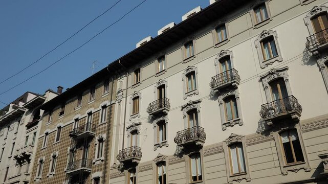 Milan, Italy - February 2025 - Visiting the exterior of the historic buildings of the Lombard capital