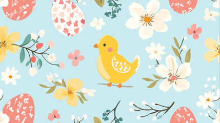 Elegant Easter Whimsy: Seamless Spring Banner Pattern

