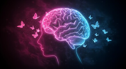 Magical Brain Visualization with Flowers and Butterflies for Enhanced Mental Clarity and Positive Mindset
