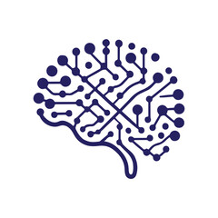 modern and minimalist neural network logo modern. Brain tech logo design.