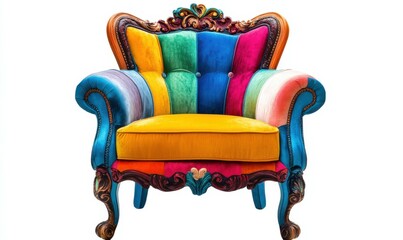 Decorative Accent Chair Isolated on White Background