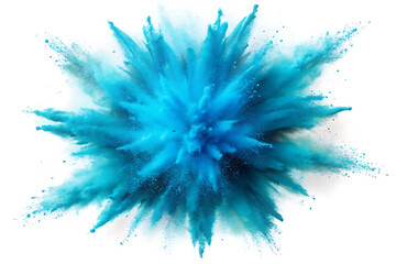 Obraz premium bright blue holi paint color powder festival explosion burst image transparent background