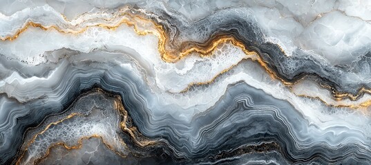 Luxurious abstract marble texture with flowing platinum veins