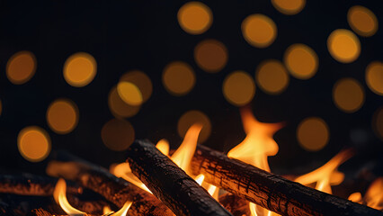 Bonfire on a blurred bokeh background
