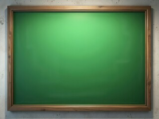 A pristine, blank, green chalkboard ready for writing, information,copy space,background