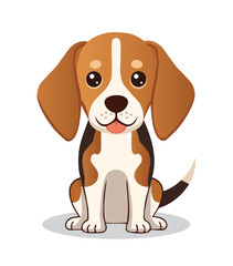 cute puppy with big eyes vector illustration