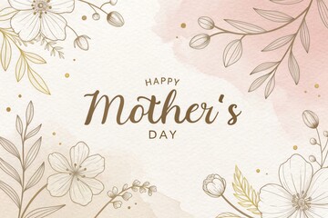 Elegant Mother's Day Floral Design for Greeting Cards or Posters