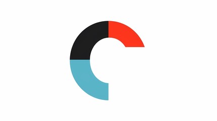 Geometric Design: A minimalist composition of a segmented circle in bold colors, symbolizing unity and connectivity.
