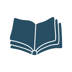 Doodle open book icon hand drawn in a modern minimalistic style isolated on white background. Vector illustration