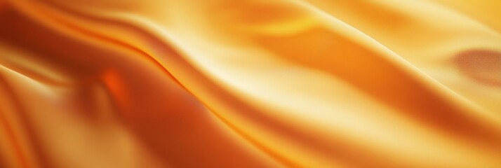 Obraz premium Abstract background of orange silk fabric with waves and folds, blurred, warm color palette, modern design for a banner, poster, or presentation