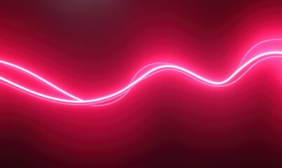 Dynamic red neon lines forming wave patterns illuminated by gradient light creating a bold futuristic abstract visual .