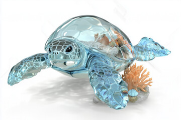 Fototapeta premium green sea turtle isolated