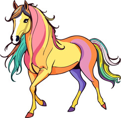 abstract illustration of a colorful horse
