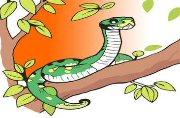 Fototapeta premium colorful snake abstract illustration