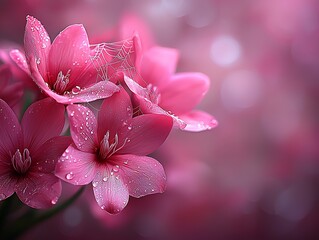 Dew-kissed Pink Flowers for Garden Web.