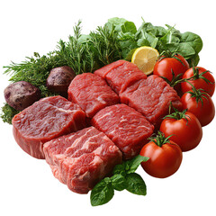 Paleo Diet Isolated on Transparent Background, PNG