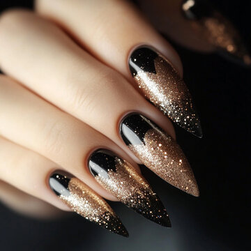 Delicate designer nails manicure