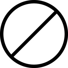 A Bold Declaration Of Prohibition, A Stark Black Line Slicing Through A Simple White Circle, Conveying A Clear Message Of Restriction In Strong Graphic Lines