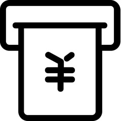 A Crisp New Yen Note Emerges From An Atm, Symbolizing Financial Freedom And A Fresh Start With Bold Black Lines On A Clean White Background