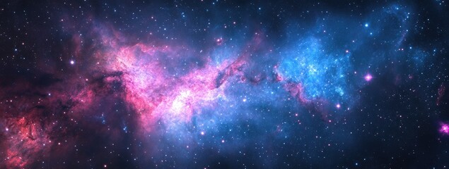 Cosmic Nebula Display in Deep Space