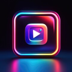 Engage with Us: 3D Glowing Social Media Banner to Follow on Instagram â€“ Lombok, Indonesia, February 06, 2022