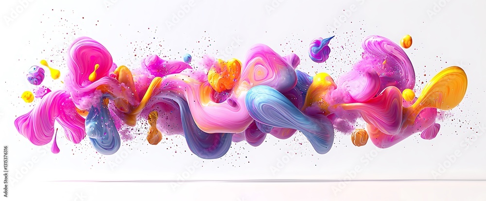 Poster abstract colorful fluid swirl background
