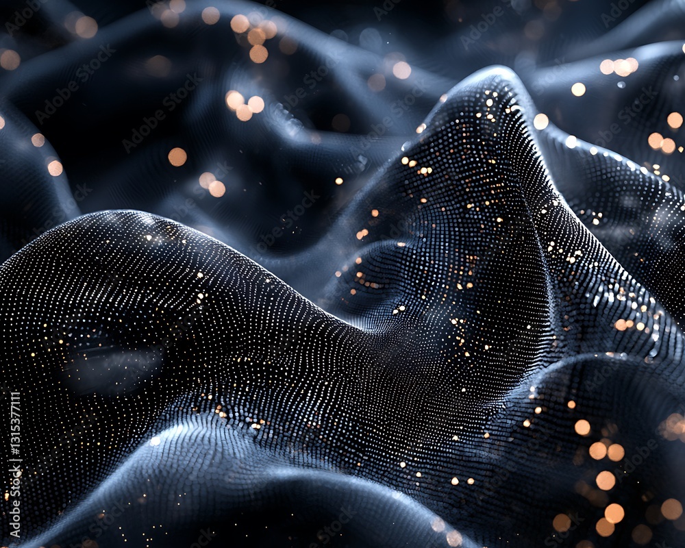 Poster abstract dark blue and gold particle background texture