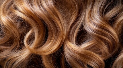 Golden blonde, softly curling hair strands fill frame