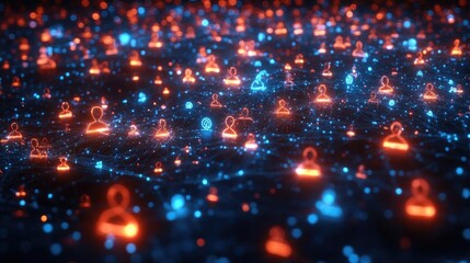 Obraz premium Global Network: Connecting People Digitally, a Visual Representation