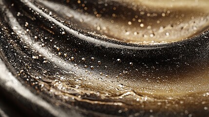 Abstract Glossy Texture Dark Brown Gold Background