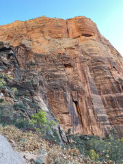 Fototapeta premium Epic Hiking Trails of Zion & Bryce Canyon: Breathtaking Landscapes of Utah’s Red Rock Wilderness