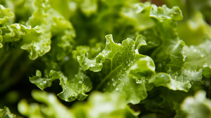 Close-Up of Fresh Green Salad, Vibrant and Healthy