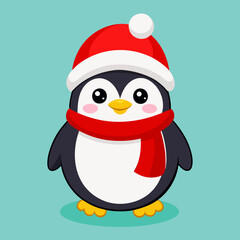 penguin with santa hat