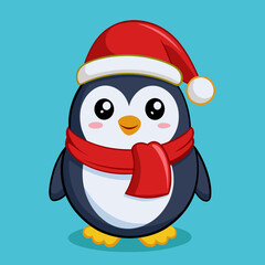 penguin with santa hat