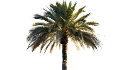 Majestic palm tree swaying gently with transparent background
