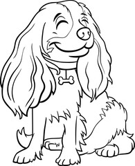 cartoon Cavalier King Charles Spaniel purebred dog coloring page