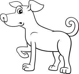 cartoon surprised puppy animal character coloring page