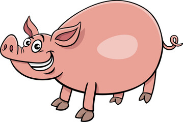 funny cartoon pig or piglet farm animal character